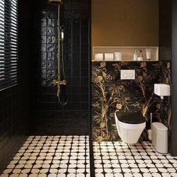 French Retro Small Tiles 400, Antique-Style Bathroom Tiles 300, Kitchen Balcony Guesthouse Non-Slip Floor Tiles 200