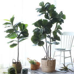 Sicilian Nordic ins Floor-Standing Green Plant Artificial Ficus Tree Large Potted Plant Office Shop Decoration