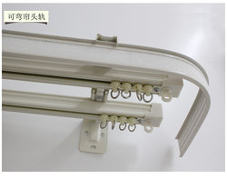 Silent Double-Track Rail Slide Accessories, Top and Side Mounted Aluminum Alloy Magic Tape Curtain Box, Eyebrow Curtain Head, Window Curtain Track