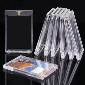 
35pt strong magnetic card brick transparent card cover star collection card acrylic display card Pokémon card storage card cover