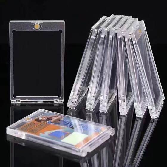 
35pt strong magnetic card brick transparent card cover star collection card acrylic display card Pokémon card storage card cover