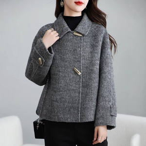 
Double-sided coat wool short double-sided velvet coat woolen 2025 new style small autumn and winter horn woolen