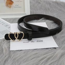 Korean New Style Hidden Buckle Small Heart-Shaped Thin Belt Cute Soft Girl Belt Versatile Student Korean Version Women's Waist Belt