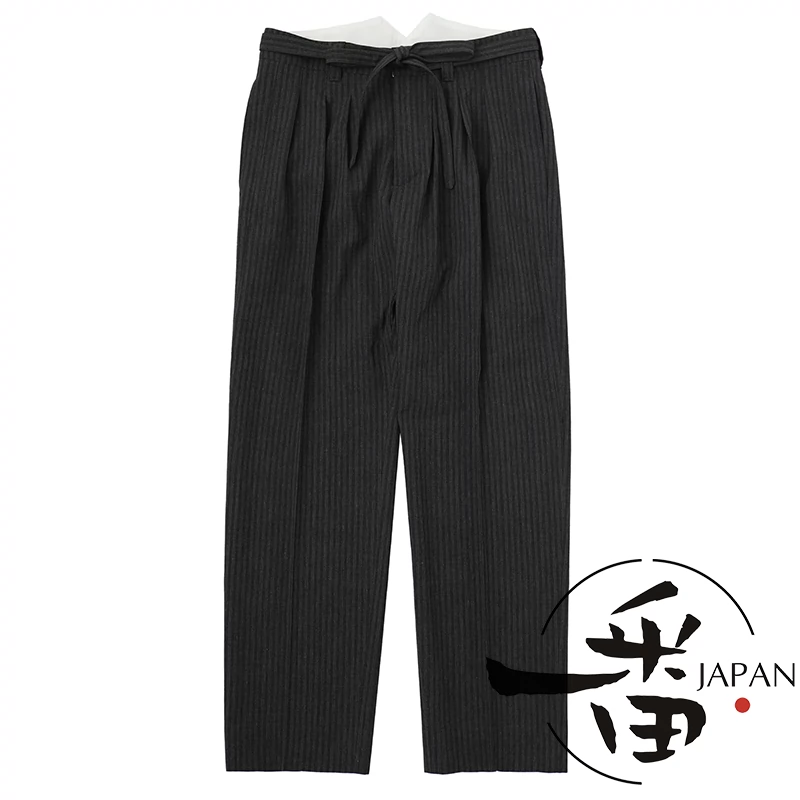 一番日本代购VISVIM HAKAMA PANTS SANTOME 羊毛条纹西裤22SS-Taobao