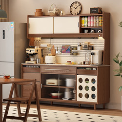 Second-Hand Cream-Style Rubberwood Sideboard 2026 New Model Living Room Storage Cabinet Wall-Mounted Integrated High Cabinet Solid Wood 45cm