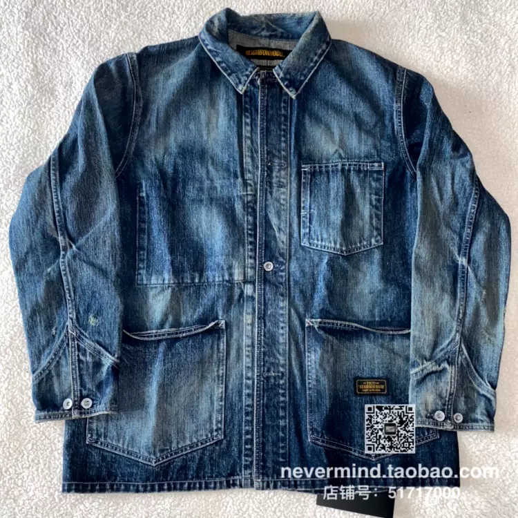 特价现货NEIGHBORHOOD SAVAGE COVERALL/C-JKT 19AW牛仔夹克-Taobao