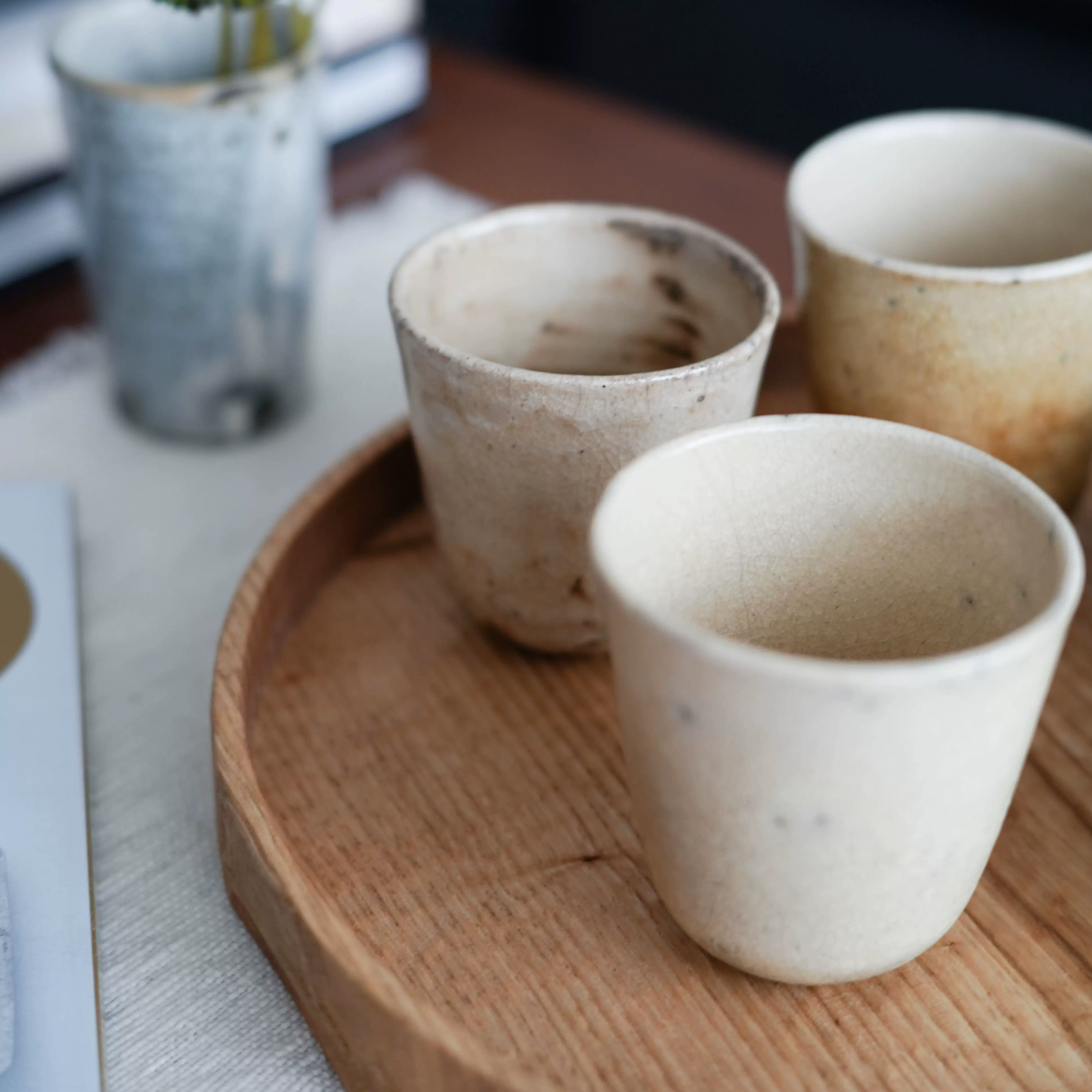 晝夜】日本陶艺家田村文宏柴烧安南判印猪口杯咖啡杯饭碗