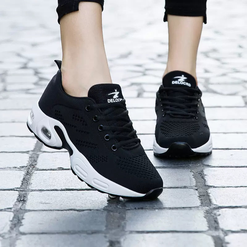 鞋子女上班穿舒服的软底牌子运动鞋女鞋休闲打折黑色不累脚 Taobao