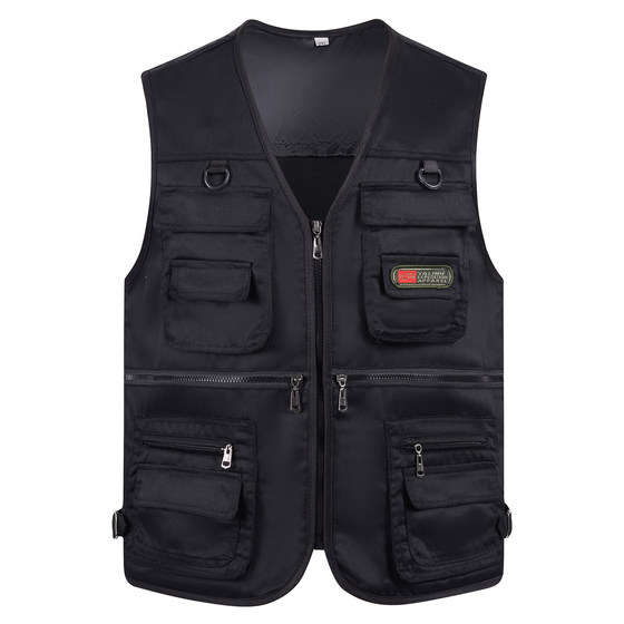 
Autumn and winter middle-aged and elderly vest men's work suit fishing vest large size multi-pocket vest new style horse clip outside dad outfit