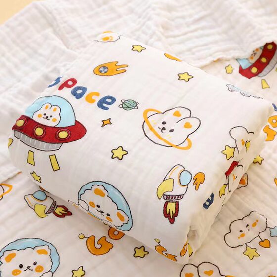 
Six-layer pure cotton gauze baby bath towel 2026 new cotton children's newborn baby super soft absorbent bath towel cover blanket
