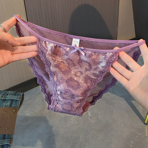 
French leopard print low-waist 2026 new girls' briefs women's sexy seductive high-end underwear lace pure desire