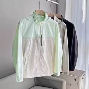 
Sun protection clothing for men in summer, anti-UV, breathable and lightweight hooded jacket, quick-drying skin clothing