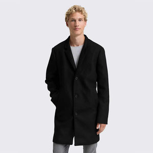 
119 euros! Mid-length woolen coat for men, autumn and winter stand-up collar, single-breasted business wear, woolen windbreaker jacket