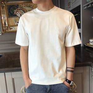 2025 summer short-sleeved T-shirt simple men's base shirt white inner wear