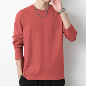 
Long-sleeved T-shirt men's round neck solid color top with autumn and winter base shirt T-shirt loose autumn clothes