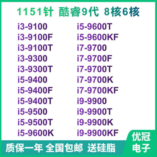 Intel Core i5 9400 9500 9600 Desktop CPU Processor