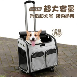 Pet Trolley Case with Silent Universal Wheels, Dog Carrier Bag for Small Dogs, Backpack for Puppies, Stroller, Large Suitcase