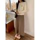 cozy days retro checkered long skirt 2025 autumn new slit A-line high-waisted skirt for women long winter