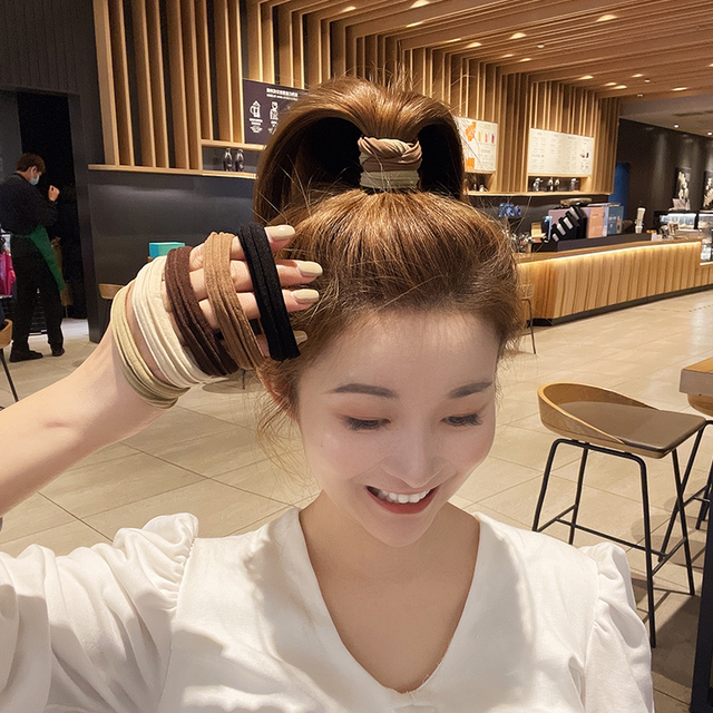 5 Gepermine women's hair High elastic durable head rope girl ponytail ...