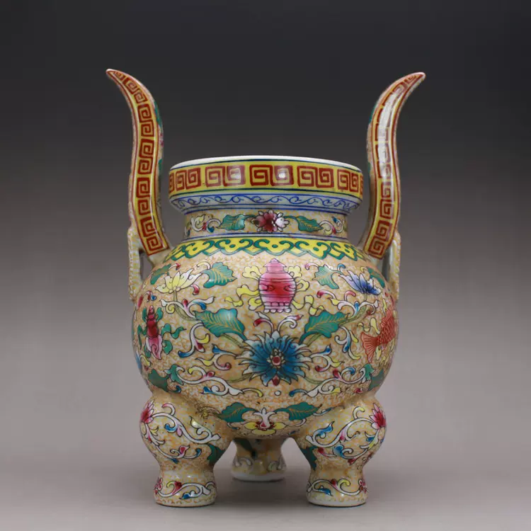 粉彩 三足鼎 三足乳鼎价格报价行情- 京东