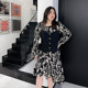 vogana Cannes home large size original retro Hong Kong style chic loose meat cover top irregular fish tail skirt suit