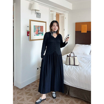 Dress on a slope A -line lace stitching is thin
