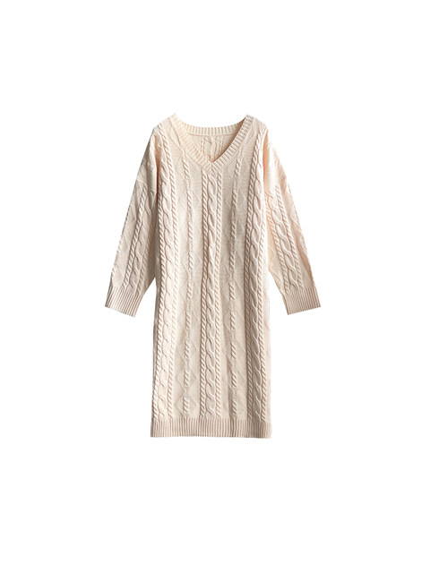 [70% discount Big Sale] Cannes Plus size Plus size women's sweater dress Loose Cable Stitch knitted skirt women's long skirt