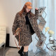 vogana Cannes home large size original fashionable small lapel leopard print zebra print shirt crisp cotton warm jacket