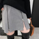 vogana Cannes home large size original irregular zipper skirt thickened warm waffle A-line skirt