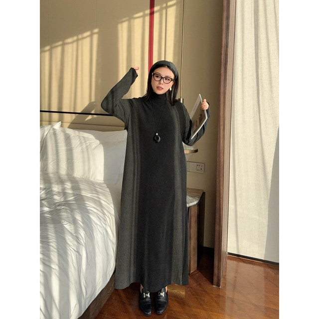 VOGANA Cannes plus size women's small warm velvet plus velvet warm dress slimming simple paper skirt