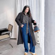 vogana Cannes home large size original autumn Korean version windbreaker jacket lapel simple temperament long suit covering flesh
