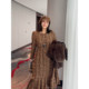 Sweet little woman's lace patchwork loose waist-covering belly-covering floral dress