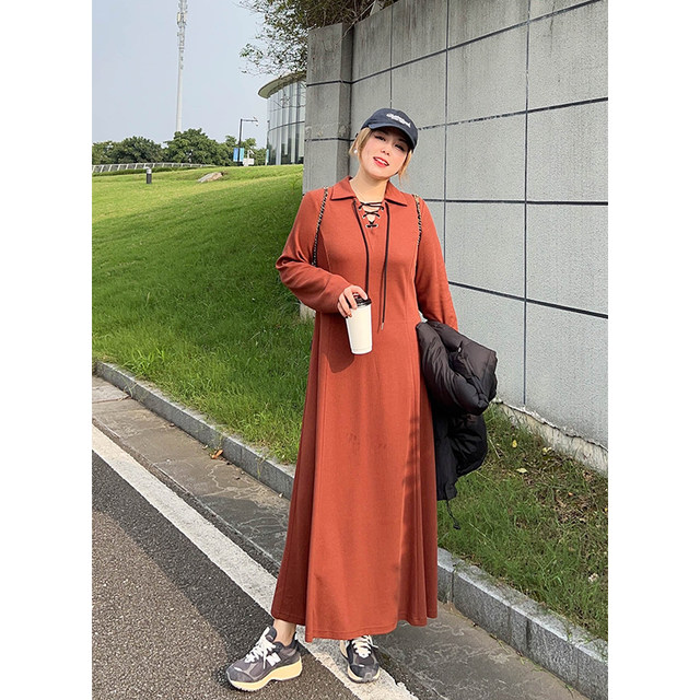vogana Cannes original plus size fashionable one piece sweatshirt skirt waist slimming A-line dress