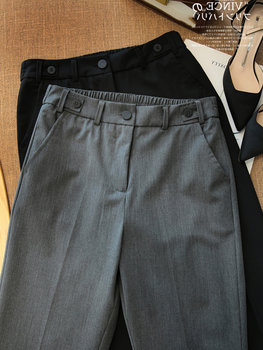 Black cigarette pants for women 2025 new style suit pants