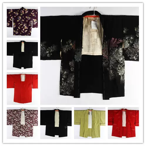 古著vintage傳統日本製和服浴衣羽織和風印花舞臺寬鬆外套開衫18-Taobao