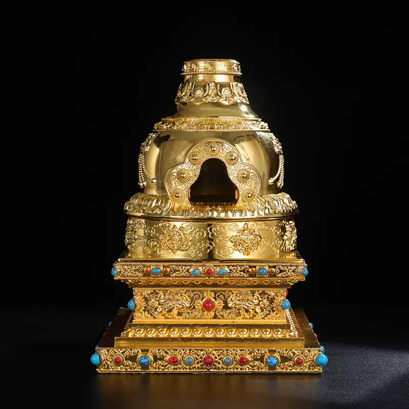 珍品旧蔵収純銅高レリーフ錾刻鎏金吉祥八宝香炉· 仏事用香炉・文房具·置物·稀少品 珍品旧蔵収純銅高レリーフ錾刻鎏金吉祥八宝香炉· 仏事