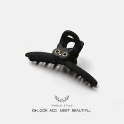 Korean and Japanese Cute Cartoon Black Large Claw Clip Cat Head Bear Hair Clip Handmade Design Style Back of Head Clip for Girls Simple