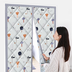 Magnetic Winter Cotton Door Curtain Partition for Warmth, Windproof and Cold-Proof, Thickened Household Magic Tape Air Conditioning Hanging Curtain for Insulation and Soundproofing