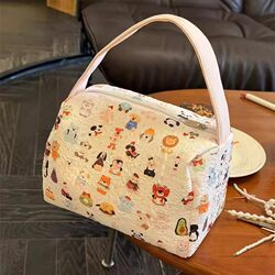 New High-Looking Cartoon-Style Large-Capacity Makeup Bag, Portable Storage Bag for Travel, Three-Dimensional Cute Travel Handbag