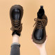 Low-top Martin boots women's single boots 2025 new autumn small round toe plus velvet platform thick-soled fashionable short boots