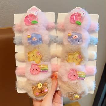 New style of children's plush hair ties for girls in autumn and winter