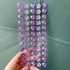 
Crystal purple love peony flower flash diamond sticker princess 3d girl toy three-dimensional gem children's paste art