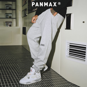
PANMAX large size men's sweatpants and sweatpants with enlarged ankles, wide legs, American casual drape, velvet, warm and thick