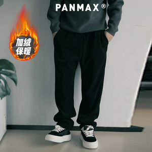 
PANMAX trendy brand plus size men's winter plus velvet thickened corduroy straight sports loose warm casual pants