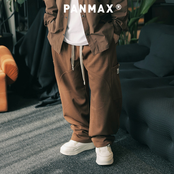 PANMAX large size trendy men's autumn new American retro fattening and larger straight sports and casual sweatpants