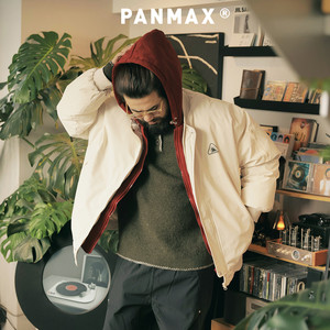 
PANMAX trendy brand plus size men's fake two-piece hooded cotton coat winter functional wind jacket windproof work clothes