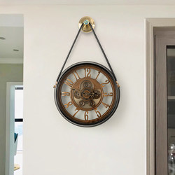 Creative Gear Clock Living Room Retro Wall Clock Home 2024 High-End European Style Metal Wall Clock Quartz Clock