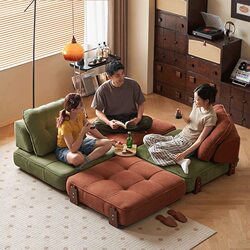Lazy Sofa Tofu Block Living Room Single Sofa Bed Dual-Purpose Tatami Sofa Can Be Used for Sleeping and Reclining Foldable Leisure Chair