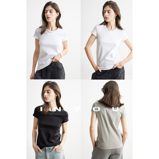 Cause: Minimalist one-line right-angle round neck short sleeve ...