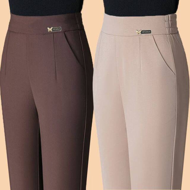 Black imitation suit pants for women in spring and summer thin 2025 new Harlan straight large size nine-point small cigarette pants trendy